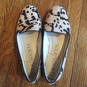 Leopard calf hair loafers