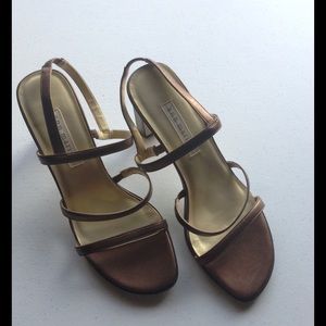 Brown Open Toe Slingbacks