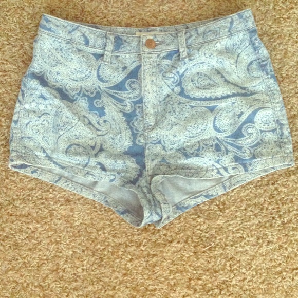 Topshop Paisley denim shorts