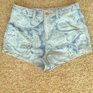 Topshop Paisley denim shorts