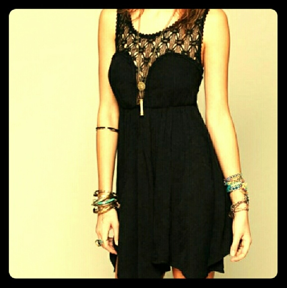 Free People Fiesta Dress Black Size L NWT