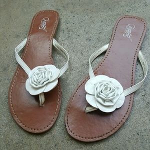White Carlos Santana sandals