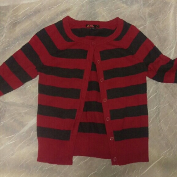 Striped Cardigan elbow length
