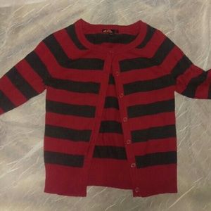 Striped Cardigan elbow length