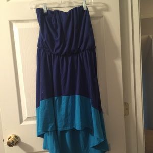 Blue high/low dress