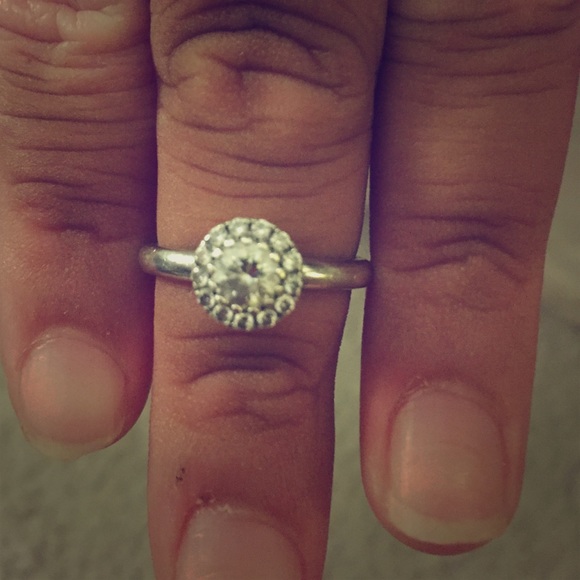 REAL SILVER, Cubic Zirconium Ring sz. 7