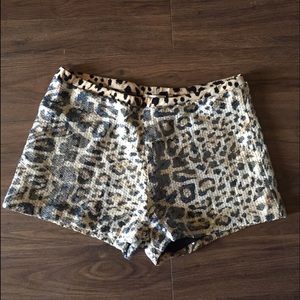 Leopard Sequins Shorts