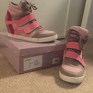 Gently worn wedged sneaker heels