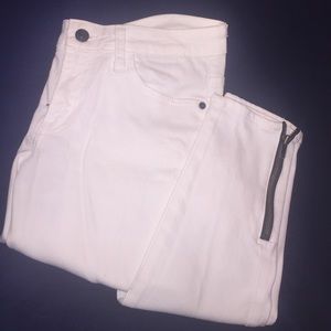 Just Black, White Ankle Zip Jeans