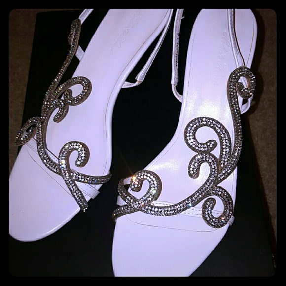 Brand new Swarovski crystal white heels