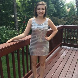 Sequined Silver Mini Dress | Forever 21 | Size M