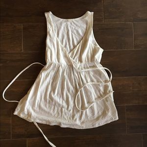 J Crew wrap empire waist sleeveless blouse, white