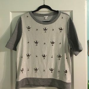 J.Crew sequined and jeweled top