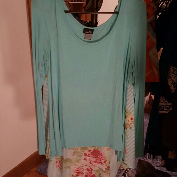 Blue and floral hi low top