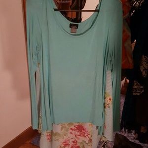 Blue and floral hi low top