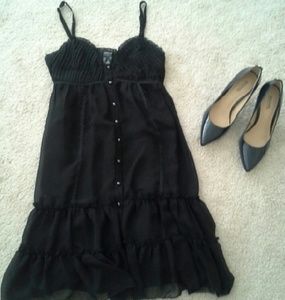 Express Button Up Black Dress