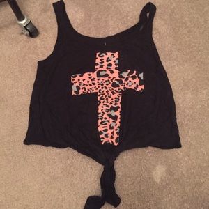 Tie front crop top. Lilu size XS