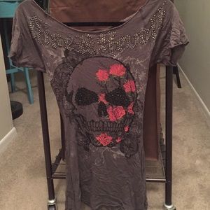 Size S Crash & Burn ribbed back tee