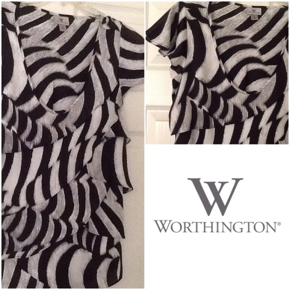 WORTHINGTON Ruffle Top - Picture 1 of 3