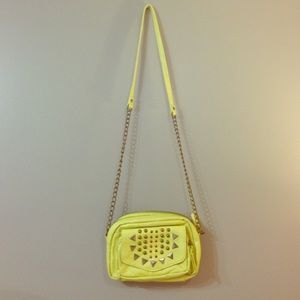 Bright Yellow Green Chain Crossbody Bag