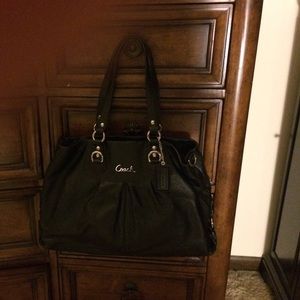 1/2 price!!!! Authentic black leather coach bag