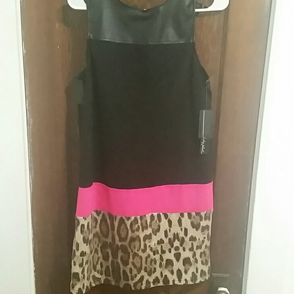 Leopard& Leather Dress