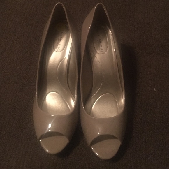 Peep Toe Platform Heels (Color: Cafe Latte)
