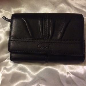 Matching authentic black leather coach wallet