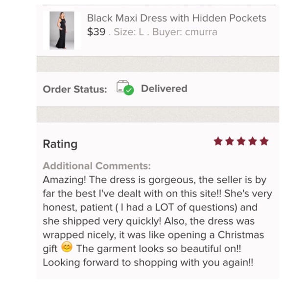 Black Maxi Dress w/ Hidden Pockets. Price Firm - Picture 3 of 4