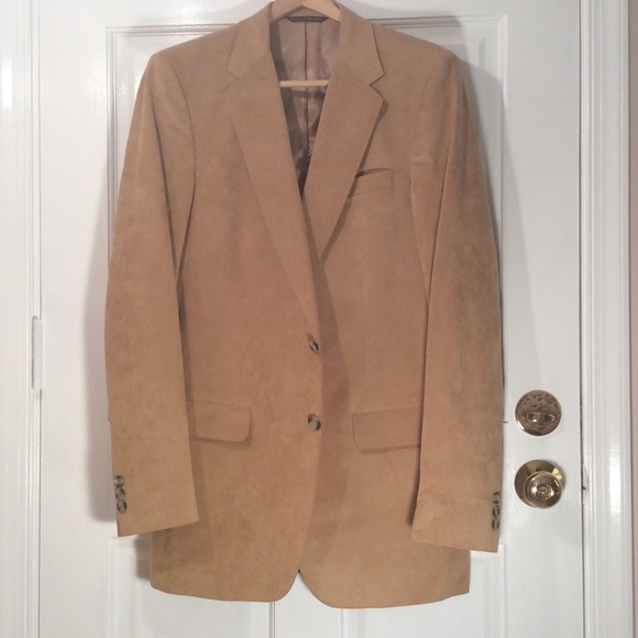 Sulgrave Tan Suede Two-Buttoned Suit Jacket