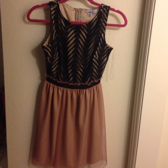 black and pink dress