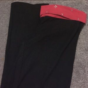 Black and red yoga pants