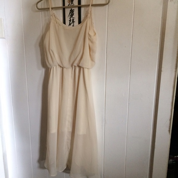 Beige Asymmetrical Dress - Picture 2 of 4