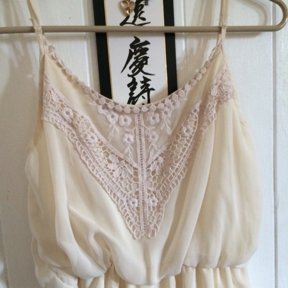 Beige Asymmetrical Dress - Picture 3 of 4