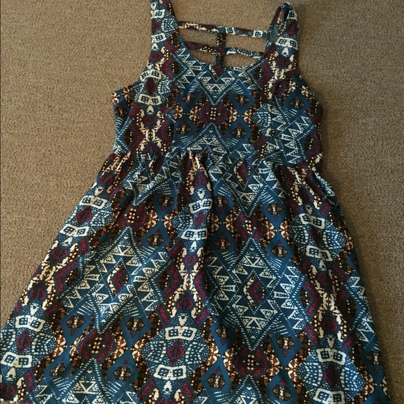 Teal and maroon dress