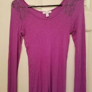 Purple long sleeved shirt