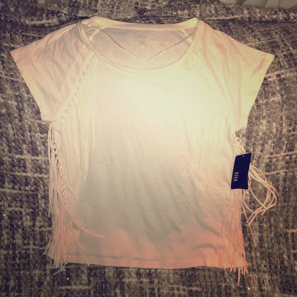 A. N. A.  Fringe beige shirt. New w tags.