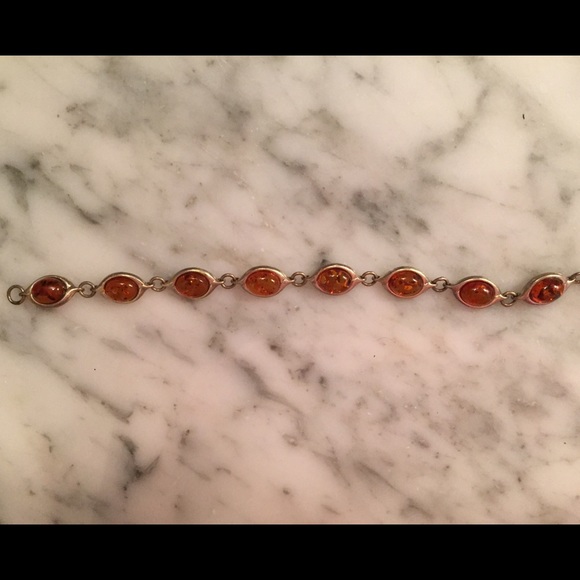 Amber and silver bracelet from Italy