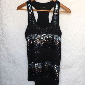 💜Express Black and Silver Sequin Tank Top