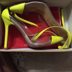 Neon Yellow and Clear red bottom pumps ON HOLD
