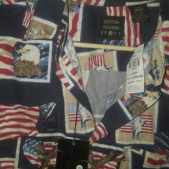 Mens American flag button down shirt - Picture 2 of 3