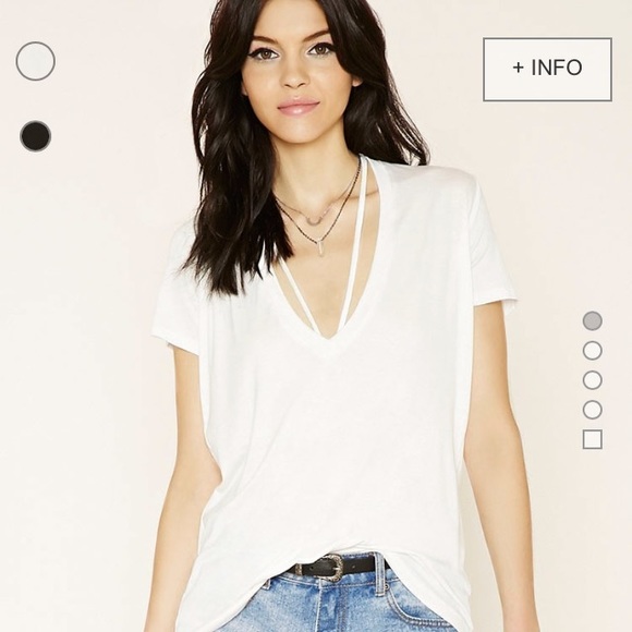 Strappy Deep V-neck T-shirt