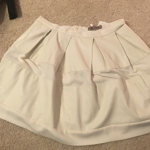 White skirt with leather