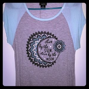 Live by the sun love by the moon graphic tee