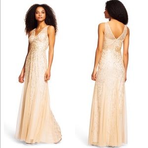 NWT Gold Adrianna Papell Gown