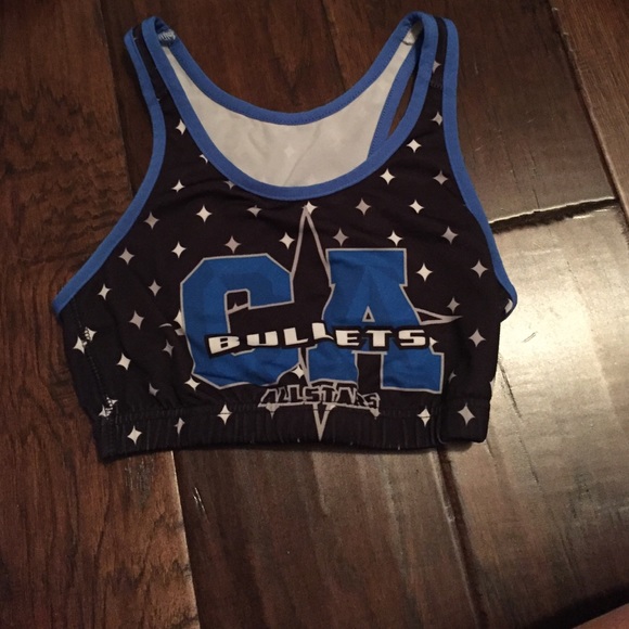 California Allstars bullets sports bra! Cheer