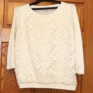 LOFT Cream Lace top