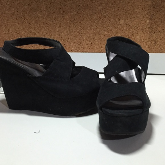 Black Platform Wedges