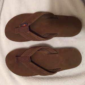 Rainbow Leather Flip Flops