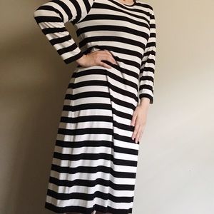 Black & White Striped Dress H&M Lg
